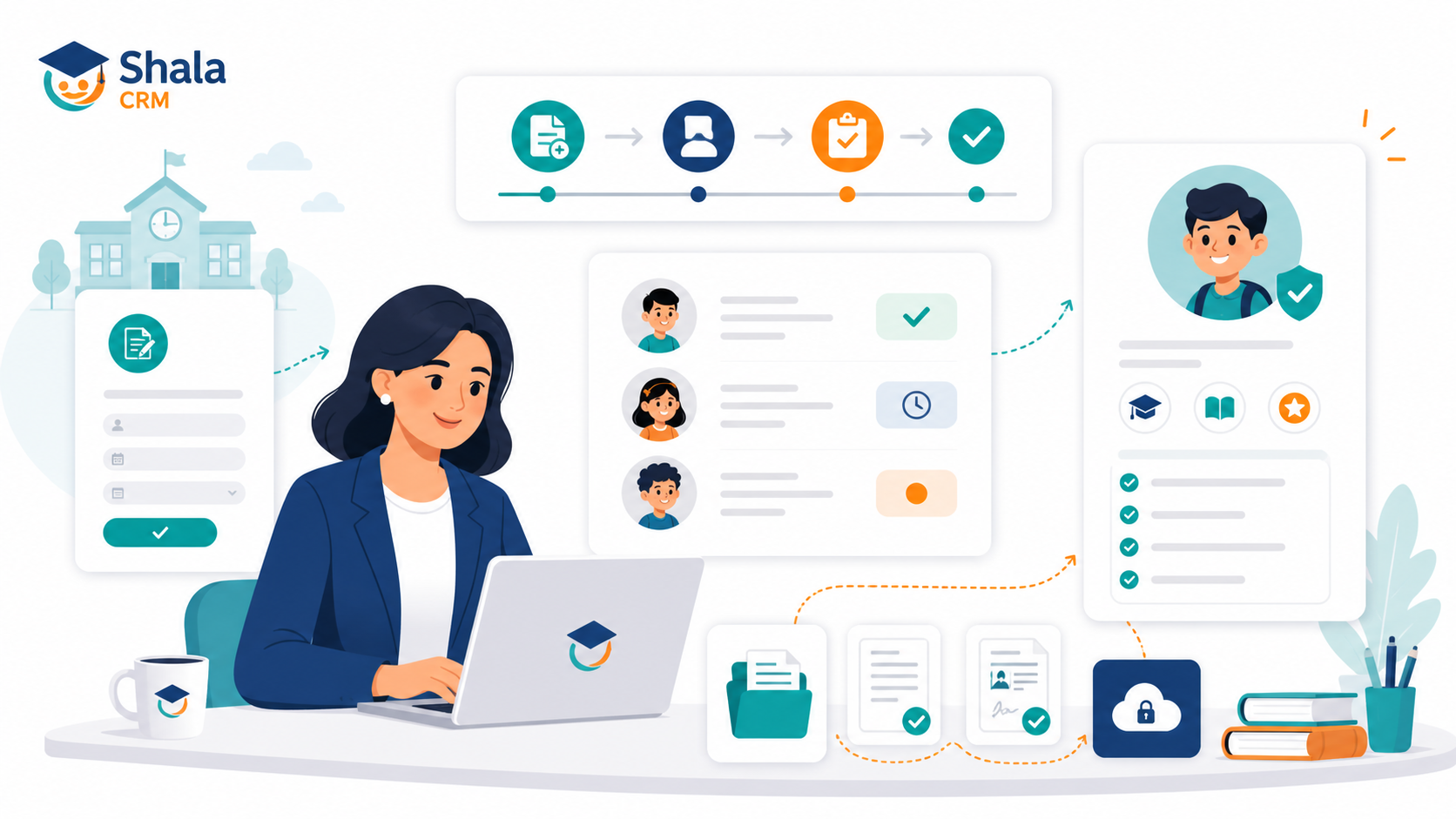 Admission and student record management illustration
